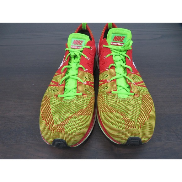 Nike Flyknit Trainer+ Shoes Mens Size 11 Red Volt Running Sneakers 532984-631